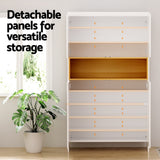 NNEDSZ Artiss Shoe Rack Storage Cabinet 9 Tiers White