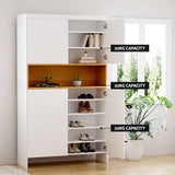 NNEDSZ Artiss Shoe Rack Storage Cabinet 9 Tiers White