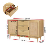 NNEDSZ Artiss Rattan Buffet Sideboard - BRIONY Oak