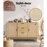 NNEDSZ Artiss Rattan Buffet Sideboard - BRIONY Oak