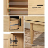 NNEDSZ Artiss Rattan Buffet Sideboard - BRIONY Oak