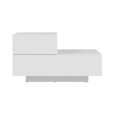 NNEDSZ Artiss Bedside Tables LED 2 Drawers - REMI White