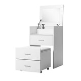 NNEDSZ Artiss 2-in-1 Dressing Table Stool Set Bedside Table White