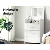 NNEDSZ Artiss 2-in-1 Dressing Table Stool Set Bedside Table White