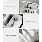NNEDSZ Artiss 2-in-1 Dressing Table Stool Set Bedside Table White