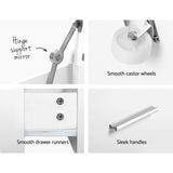 NNEDSZ Artiss 2-in-1 Dressing Table Stool Set Bedside Table White