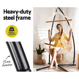 NNEDSZ Gardeon Hammock Chair with Steel Stand Armrest Outdoor Hanging Cream