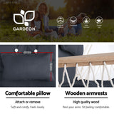 NNEDSZ Gardeon Hammock Chair with Steel Stand Armrest Outdoor Hanging Grey