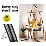 NNEDSZ Gardeon Hammock Chair with Steel Stand Armrest Outdoor Hanging Grey