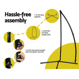 NNEDSZ Gardeon Hammock Chair Nest Web Outdoor Swing with Steel Stand 100cm