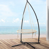NNEDSZ Gardeon Hammock Chair Nest Web Outdoor Swing with Steel Stand 100cm