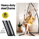 NNEDSZ Gardeon Hammock Chair with Steel Stand Hanging Outdoor Tassel Cream