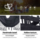 NNEDSZ Gardeon Hammock Chair with Steel Stand Hanging Outdoor Tassel Grey
