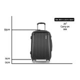 NNEDSZ 20" 55cm Luggage Trolley Travel Set Suitcase Carry On Hard Shell Case Sets Lightweight Black