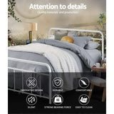 NNEDSZ Artiss Bed Frame Metal Bed Frame LEO - Double (White)