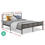 NNEDSZ Artiss Bed Frame Double Metal Bed Frame SOL