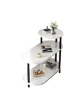 NNETB White Stone Pattern Side Table with Upgraded Thick Wooden Legs