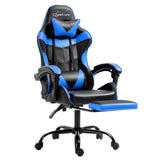 NNEDSZ Artiss Gaming Office Chair Recliner Footrest Blue