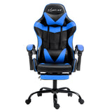NNEDSZ Artiss Gaming Office Chair Recliner Footrest Blue