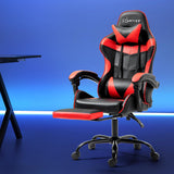 NNEDSZ Artiss Gaming Office Chair Recliner Footrest Red