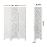 NNEDSZ Artiss 3 Panel Room Divider Screen 122x170cm Clover White