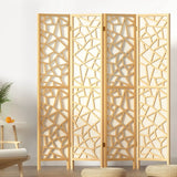 NNEDSZ Artiss 4 Panel Room Divider Screen 162x170cm Clover Natural
