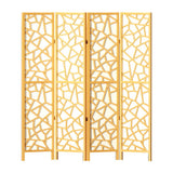 NNEDSZ Artiss 4 Panel Room Divider Screen 162x170cm Clover Natural
