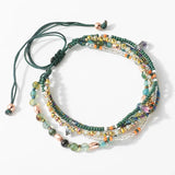 NNEOBA Bracelet with Multi-Layer Bohemia Beads for Women (Green)
