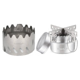 NNEOBA Alcohol Stove Set with Windshield Silver