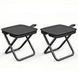 NNEOBA 2PCS Portable Folding Backpack Stools Black