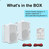 NNEOBA 2PCS Passive Wall-Mount Speakers White