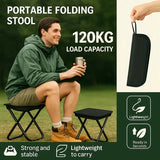 NNEOBA 2PCS Portable Folding Backpack Stools Black