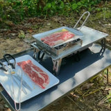 NNEOBA Portable Thickened Camping Frying Pan Silver