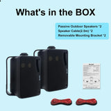 NNEOBA 3-Way Waterproof Wall Mount Speakers Black