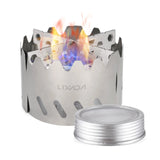 NNEOBA Alcohol Stove Set with Windshield Silver