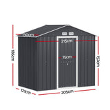 NNEDSZ Giantz Garden Shed Outdoor Storage 2.15x1.3M Tool Workshop House Shelter Sliding Door