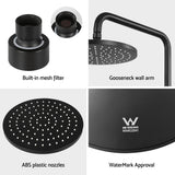 NNEDSZ 9'' Rain Shower Head Overhead High-pressure Swivel Black
