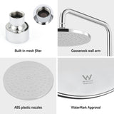 NNEDSZ 9'' Rain Shower Head Overhead High-pressure Swivel Chrome