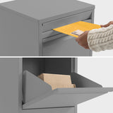 NNEMB Freestanding Parcel Post Box Letterbox, Letter Slot, Woodland Grey