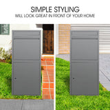 NNEMB Freestanding Parcel Post Box Letterbox, Letter Slot, Woodland Grey