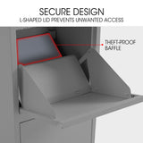 NNEMB Freestanding Parcel Post Box Letterbox, Letter Slot, Woodland Grey