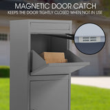 NNEMB Freestanding Parcel Post Box Letterbox, Letter Slot, Woodland Grey