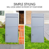 NNEMB Freestanding Parcel Post Box Letterbox, Letter Slot, Surfmist Light Grey