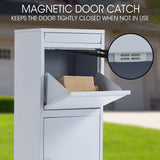 NNEMB Freestanding Parcel Post Box Letterbox, Letter Slot, Surfmist Light Grey