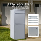 NNEMB Freestanding Parcel Post Box Letterbox, Letter Slot, Surfmist Light Grey