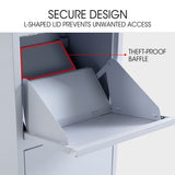 NNEMB Freestanding Parcel Post Box Letterbox, Letter Slot, Surfmist Light Grey