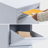 NNEMB Freestanding Parcel Post Box Letterbox, Letter Slot, Surfmist Light Grey