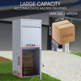 NNEMB Freestanding Parcel Post Box Letterbox, Letter Slot, Surfmist Light Grey