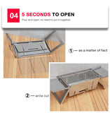 NNEOBA Folding Charcoal Grill Stove Silver