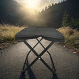 NNEOBA 2PCS Portable Folding Backpack Stools Black